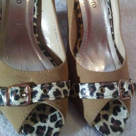 Women's Heels Peep Toes Mario D'boro Tiger/Tan - Picture 6 of 8